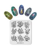 Alexnailart Nail Stamping Plate FL016 - Multi-Pattern Stamping Template for Image Print Nail Art Design - Nail Stamper & Scraper Nails Tool - Buy Online on SooperMarket.com