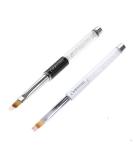 LWBTOSEE 2pc Nail Ombre Brush Set - Gradient Color Painting Pen for UV Gel Polish, Rhinestone Crystal & Acrylic Nail Art (Black & White) - Buy Online on SooperMarket.com