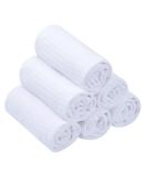 SINLAND Microfiber Waffle Washcloths 13x13 Inch 6 Pack White - Soft Facial Makeup Remover Cloths - Quick Drying & Exfoliating - Buy Online on SooperMarket.com