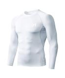 MEETYOO Men's Compression Long Sleeve Athletic Workout Shirt Medium White - Buy Online on SooperMarket.com