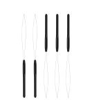 5pcs Hair Extension Loop Needle Threader Pulling Hook Tool and Bead Device Tool Hair Extension Loop Needle Tool for Micro Links Hair Feather Extensions Kit Hair Styling Tools Accessory(Black) - Buy Online on SooperMarket.com