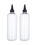 2 Pack 16.9oz Hair Color Applicator Bottles - PET Plastic Squeeze Bottles for Hair Dye - Refillable and Transparent - Clear/black Cap - Buy Online on SooperMarket.com