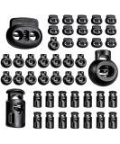 YAUENDE 45 Pcs Plastic Cord Locks - End Spring Stopper for Drawstrings, Bags, Masks & Clothing - Black - Buy Online on SooperMarket.com