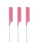 3 Pcs Hair Comb Anti-Static Tail Comb Carbon Fibre Metal Comb Pin Tail Comb Heat Resistant and Salon Rattail Parting Comb Pink Fine Tooth Rat Tail Hair Comb Brush for Women pink3.30 - Buy Online on SooperMarket.com