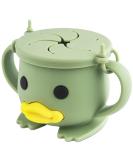 Qshare Silicone Baby Snack Cup - Non Spill Toddler Snack Catcher with Lid for Finger Food - Sage Green, BPA Free & Portable - Buy Online on SooperMarket.com