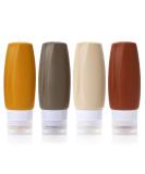 90ml Silicone Travel Bottles Set - BPA-Free Leak-Proof Refillable - Perfect for Toiletries Lotion Shampoo Conditioner (Brown) | International Shipping - Buy Online on SooperMarket.com
