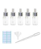 5Pcs Transparent Dropper Bottle 10ML Plastic Eye Dropper Bottles for Essential Oil Pipette Refillable - with Measured Pipette Funnel and Labels (Black + Silver Cap) 10ml Black + Silver Cap - Buy Online on SooperMarket.com