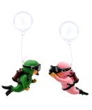 Ncoale aquarium decoration 2 pieces of floating divers aquarium decoration resin aquarium accessories landscape accessories for aquarium and aquariums at home office (green pink) - Buy Online on SooperMarket.com