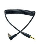 3.5mm Plug Male Flash PC Sync Coiled Cable 12 inch for Studio Photography - Buy Online on SooperMarket.com