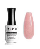 RARJSM Nude Rubber Base Gel Nail Polish - 15ml Iridescent Light Pink Rubber Builder Gel with Rainbow Glitter for French Manicure - Quick Extend & Soak Off - Buy Online on SooperMarket.com