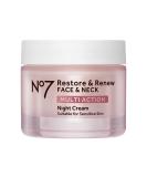 No7 Restore & Renew Multi Action Face & Neck Night Cream - Collagen Peptide Anti Aging Face Cream - Hydrating Hyaluronic Acid Night Cream - Shea Butter + Vitamin E Skin Firming Night Cream (50ml) Regular - Buy Online on SooperMarket.com