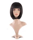 MapofBeauty 12 Fashion Lady Short Straight Bob Wig with Flat Bangs - Natural Black - Buy Online on SooperMarket.com