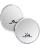 Mirrorvana 20x & 7x Magnifying Cosmetic Mirror with Suction Cup - 15 cm Round Makeup Mirror for Flawless Beauty - Buy Online on SooperMarket.com