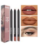 AQUAPURITY PHOERA 3Pcs Long Lasting Lip Liner and Eye Liner Set - Matte Waterproof Pencil for Women and Girls (K02) - Buy Online on SooperMarket.com