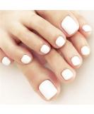 RODAKY Glossy White Press On Toe Nails for Women - 24PCS Fashion False Toenail Full Cover Acrylic Foot Nails - Buy Online on SooperMarket.com