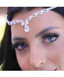 Chargances Bridal Rhinestone Forehead Head Chain Clip - Wedding Crystal Teardrop Headband for Women and Girls (Silver) - Buy Online on SooperMarket.com