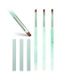 3PCS Nail Clean Up Brushes for OPI - Acetone Resistant Cuticle Cleaning Nail Art Precision Tools in Jade Green - Buy Online on SooperMarket.com