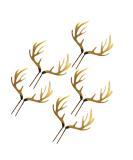 MAGICLULU 5pcs Antlers Happy Birthday Cake Topper Reindeer Antler Acrylic Cake Topper for Xmas Birthday Wedding Party Supplies Gloden - Buy Online on SooperMarket.com