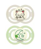 MAM Perfect Night Baby Pacifier - Glow-in-the-Dark Patented Nipple, 2 Pack, 6+ Months Unisex - Buy Online on SooperMarket.com