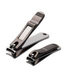 Durable Sharp Nail Clippers Set with Built-in Nail File | Matte Gray | Includes Tin Case - Buy Online on SooperMarket.com