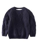 De feuilles Toddler Unisex Cable Knit Pullover Sweater | Warm Lining | Yellow/Navy Blue | 6-7 Years - Buy Online on SooperMarket.com