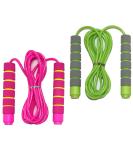 Kids Adjustable Jump Rope with Soft Foam Handles - Fun Outdoor Activity for Boys & Girls - Pink-Green - Buy Online on SooperMarket.com