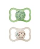 Mam Supreme Schnuller in a set of 2 baby pacifier for healthy dental and jaw development prevents skin irritation with pacifier box 6-16 months leaves/Eichhorn leaves/Eichhorn 6-16 months/day - Buy Online on SooperMarket.com