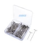 AMZMAMZ 150 pcs T-pins for Blocking Knitting  Modelling Wig Making and Crafts  Stainless Steel Nickel Plated with Storage Box (1.5inch 2 inch) 1.5inch   2 Inch - Buy Online on SooperMarket.com