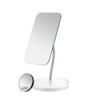 JASEFA 10x Magnification Makeup Mirror with Flexible Gooseneck Stand - White, 360 Rotation, Tabletop Cosmetic Mirror for Shower, Shaving, and Travel - Medium Size - Buy Online on SooperMarket.com
