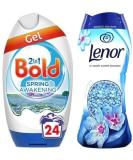 Bold 2in1 Washing Liquid Gel 24 Washes 840 ml + Lenor in-Wash Scent Booster Beads 176 gr Spring Awakening Bundle Scent - Buy Online on SooperMarket.com