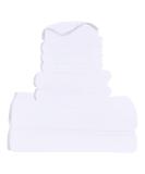 Microfiber 8-Piece Towel Set - Ultra Soft & Absorbent - 2 Bath, 2 Hand Towels, 4 Wash Cloths - White - Ideal for Bathroom, Gym, Hotel, Beach, Spa - Buy Online on SooperMarket.com