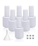 Agidea 15ML Empty Gel Nail Polish Bottles - 6 Pack Matte White Opaque Round Glass Bottles with Mixing Balls & Funnels | Refillable UV Safe Fingernail Polish Containers - Buy Online on SooperMarket.com