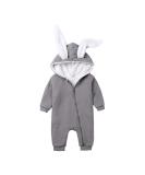Kids Tales Newborn Baby Winter Rabbit Ear Hooded Zipper Romper 0-3 Months Grey - Buy Online on SooperMarket.com