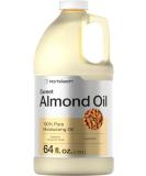 Sweet Almond Oil 64 fl oz | Moisturizing Oil for Hair and Skin | Bulk Size Carrier Oil | Vegan, Non-GMO | By Horbaach - Buy Online on SooperMarket.com