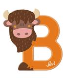 Sevi 83002 Tier Wooden Letters B Bison - 10 cm Door Letters for Children's Room | Educational ABC Learning Toys | Durable Wooden Animal Letters for Kids 3+ - Buy Online on SooperMarket.com