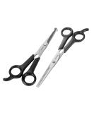 Professional Stainless Steel Pet Grooming Scissors Set for Dogs and Cats - Eye & Thinning Shears Kit for Home Grooming - Includes 1.6371 Eye Scissors + 6373 Thinning Scissors - Buy Online on SooperMarket.com