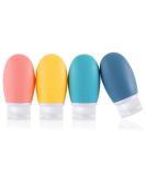 Silicone Travel Bottles 4 Pack 60ml Leak Proof Squeeze Refillable Portable Empty Travel Size Bottles Accessories Containers for Toiletries Shampoo Conditioner Lotion BPA Free and TSA Approved 60ml Yellow - Buy Online on SooperMarket.com