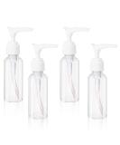 4-Pack 50ml Airless Pump Bottles for Travel - Transparent Plastic Donor Bottles for Cosmetics Shampoo & Cream - Buy Online on SooperMarket.com