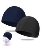 2 pieces of elastic bath cap for adults comfortable fabric swimming pools soft unisex bathing cap ear protection swimming cap swimming cap light bathing hood for men long short hair dark blue black - Buy Online on SooperMarket.com