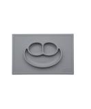 ezpz Happy Mat (Gray) - 100% Silicone Suction Plate with Built-in Placemat for Toddlers + Preschoolers - Divided Plate - Dishwasher Safe Grey - Buy Online on SooperMarket.com