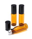 CMJ 2 x 5ml Amber Roll on Glass Bottles Oil Metal Roller Ball Empty BLACK Lid UK Seller - Buy Online on SooperMarket.com