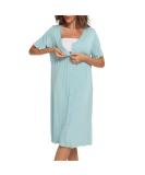 Jecarden Women's Short Sleeve Maternity Nightgown - Comfortable Modal Cotton Sleepwear in Green - Buy Online on SooperMarket.com