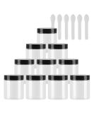Buy Tianzd 12-Piece 80ml Transparent Plastic Cream Cans with Black Lid - Ideal Cosmetic Containers with 6 Spatulas for All Your Beauty Needs | International Shipping Available - Buy Online on SooperMarket.com