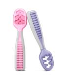 NumNum Baby Spoons Set Pre-Spoon GOOtensils for Kids Aged 6+ Months - First Stage Baby Led Weaning (BLW) Teething Spoon - Self Feeding Silicone Toddler Food Utensils - 2 Spoons Lilac/Rosebud - Buy Online on SooperMarket.com