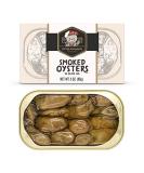 Otter Kingdom Premium Smoked Oysters in Pure Olive Oil, 3-Ounce Cans (Pack of 12) - Buy Online on SooperMarket.com