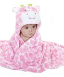 Gneliwm Baby Hooded Blanket Swaddle Wrap | Soft Plush Towel for Newborns & Infants | Cute Pink Design - Buy Online on SooperMarket.com