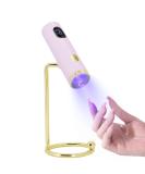 Portable UV LED Nail Lamp - Handfree Mini Light for Gel & Acrylic Nails with Magnetic Stand | USB Rechargeable | 60S Cure - Pink - Buy Online on SooperMarket.com
