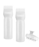 Gezimetie Root Comb Applicator Bottle with Scalp Massager Brush Comb 3PCS - White | Hair Coloring Dye and Scalp Treatment Tools - Buy Online on SooperMarket.com