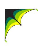 Mint's Colorful Life Delta Kite for Kids & Adults, Extremely Easy to Fly Kite, Best Kite for Beginner Black Green - Buy Online on SooperMarket.com