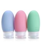 OPRET 3 pieces silicone travel bottles set 60ml leakproof refillable portable travel container for shampoo cream rinse bpa-free and TSA-tested 3 pieces blue green pink - Buy Online on SooperMarket.com